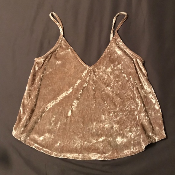 Attractive Golden Velvet Tank-top Blouse - Picture 2 of 4
